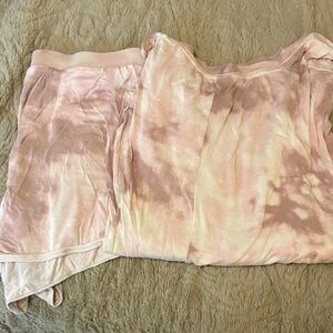 Women's Pink Tie-Dye Sleepwear Set